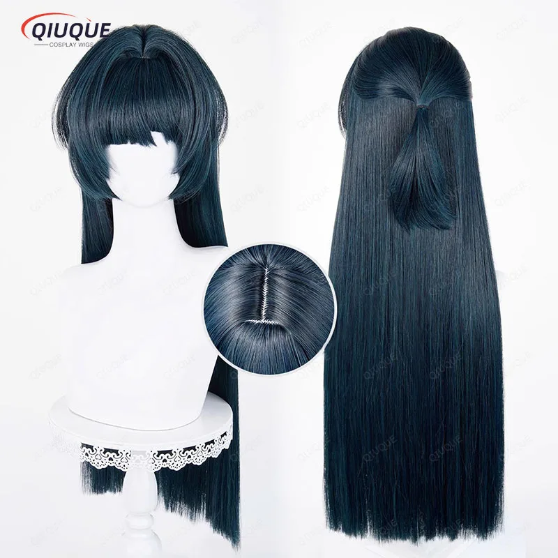 

ZZZ Astra Yao Cosplay Wig Long Dark Blue Wig Anime Cosplay Wig Heat Resistant Synthetic Wigs + Wig Cap