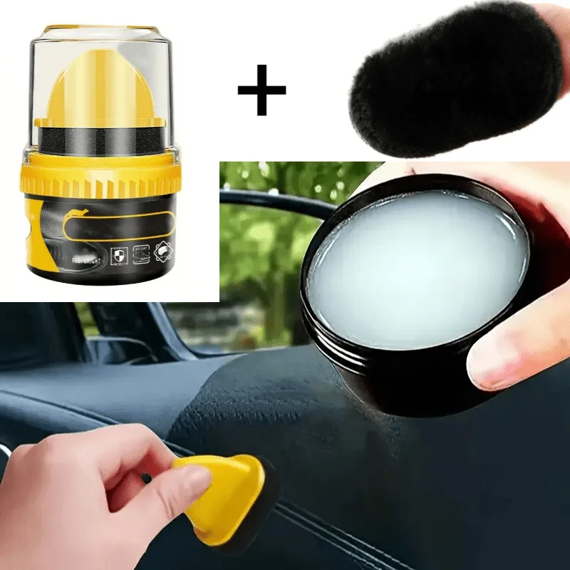 1 Set of Automotive Interior Renewal Wax - Multi-Surface Gloss Enhancer for Synthetic Leather, Dashboards, and Plastic Component