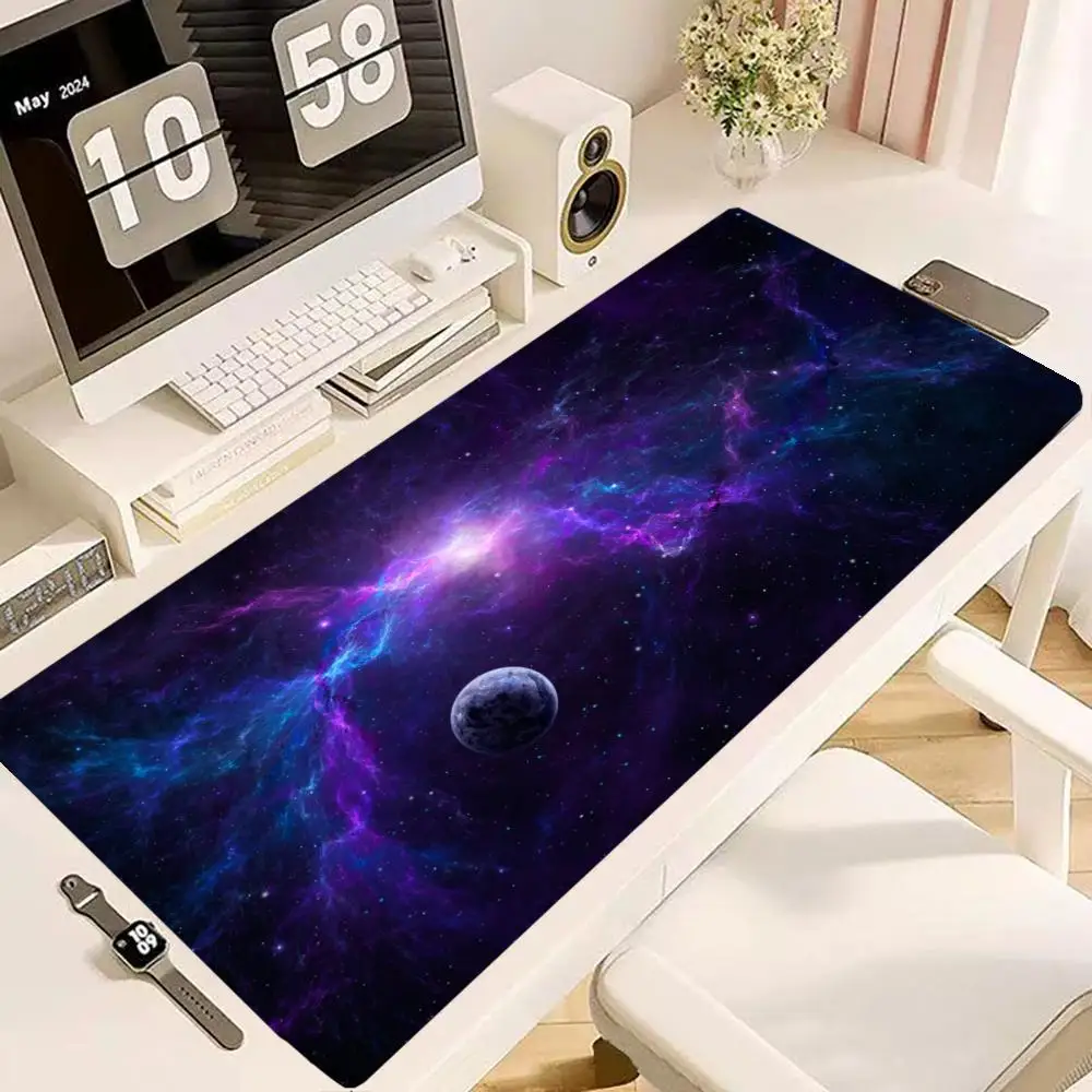 Colorful Planet Universe Gaming Mouse Pad Precision Tracking Large Size Desk Mat For Space Gaming