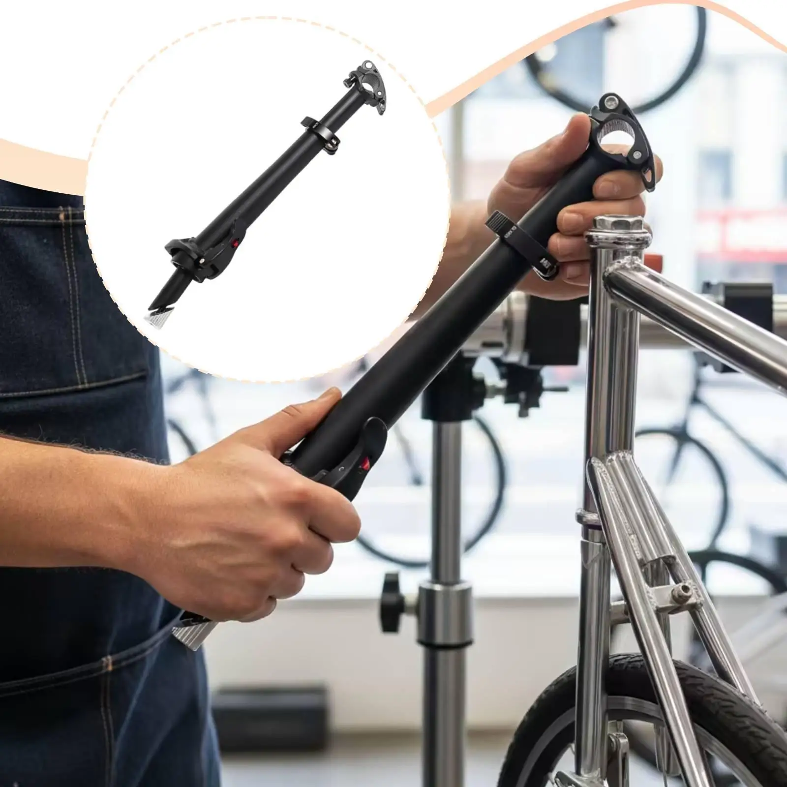 Left Fold Bike Stem for Foldable Bicycle Aluminum Alloy Sturdy Accessory Improves Riding Posture Impact Resistant Replacement