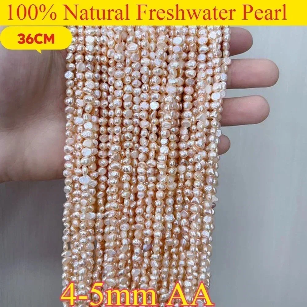 

4-5mm AA Genuine Fine Natural Freshwater Pearl Orang Irregular Loose Bead Jewelry Make DIY Necklace Bracelet Women Wedding Gift