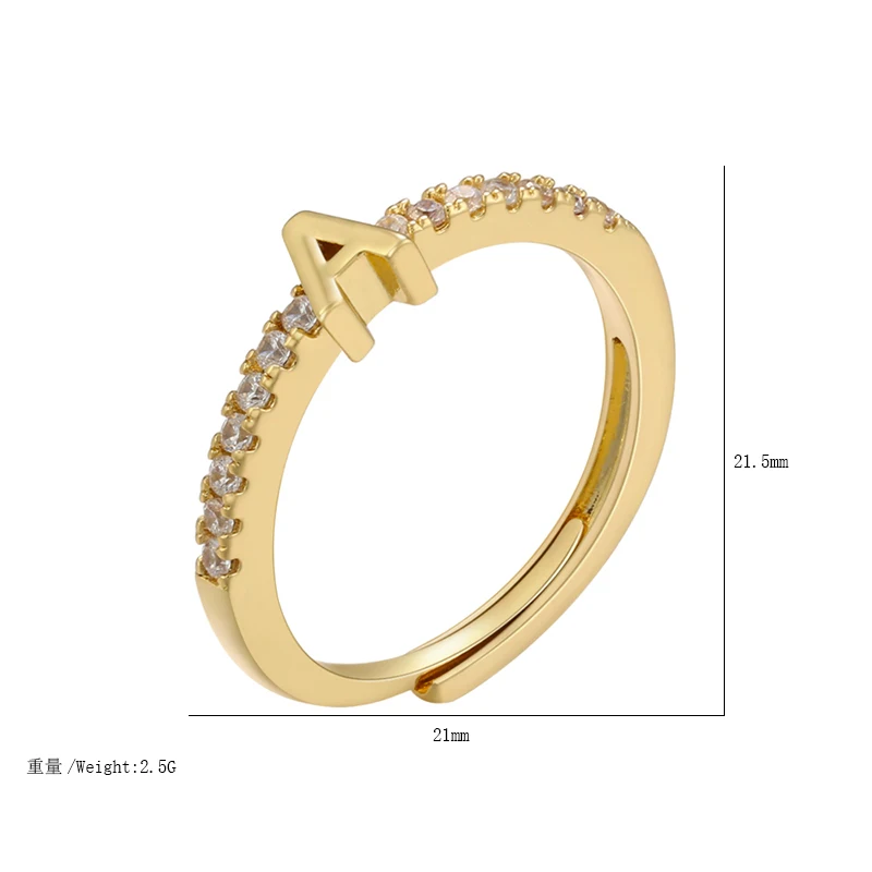 S925 Sterling Silver Letter A-Z Ring English Initial Rings Open Adjustable Finger Rings for Women Personality jewelry SJ1