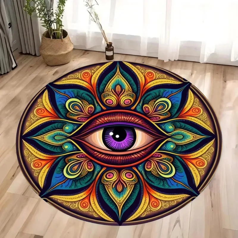 Pfauenfeder-Teppich, Matte, Teppich, mystisches Auge, Regenbogenfarben, exotisches künstlerisches Muster, moderne Wohnzimmer-Heimdekoration, weiche Bodenmatte