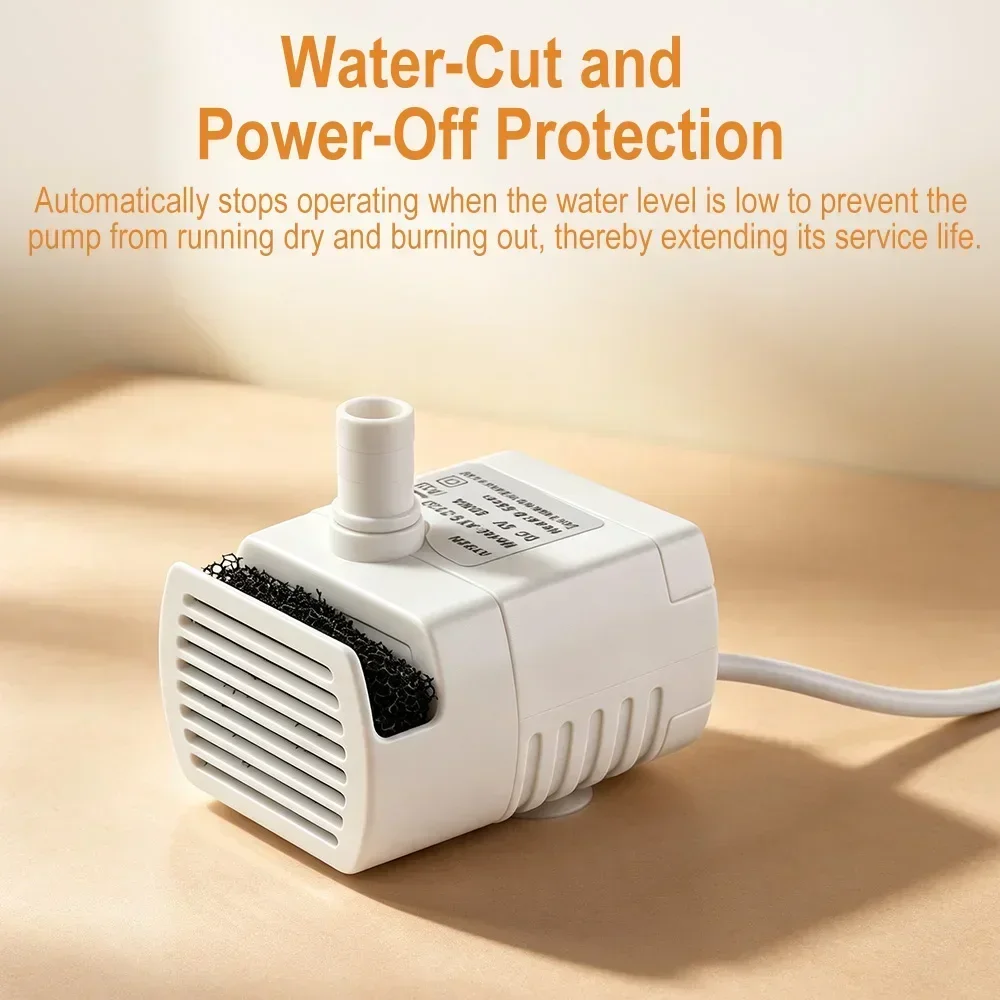 DC 5V USB Mini Submersible Water Pump LED Indicator Filter Auto Power Off For Pet drink Aquarium Tabletop Fountain Hydroponics