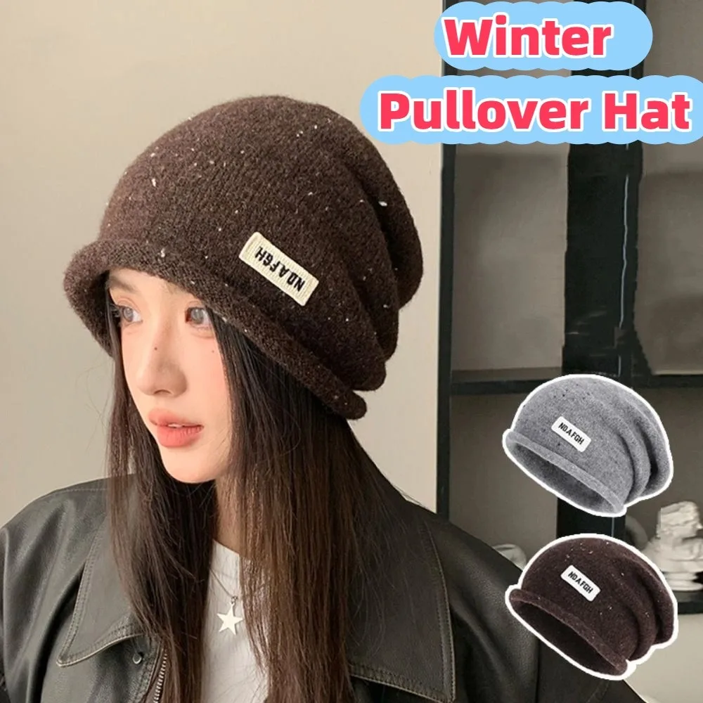 

Fashion Vintage Winter Pullover Hat Breathable Korean Style Wool Beanies Hat Trendy Coldproof Knitted Hat Spring and Summer