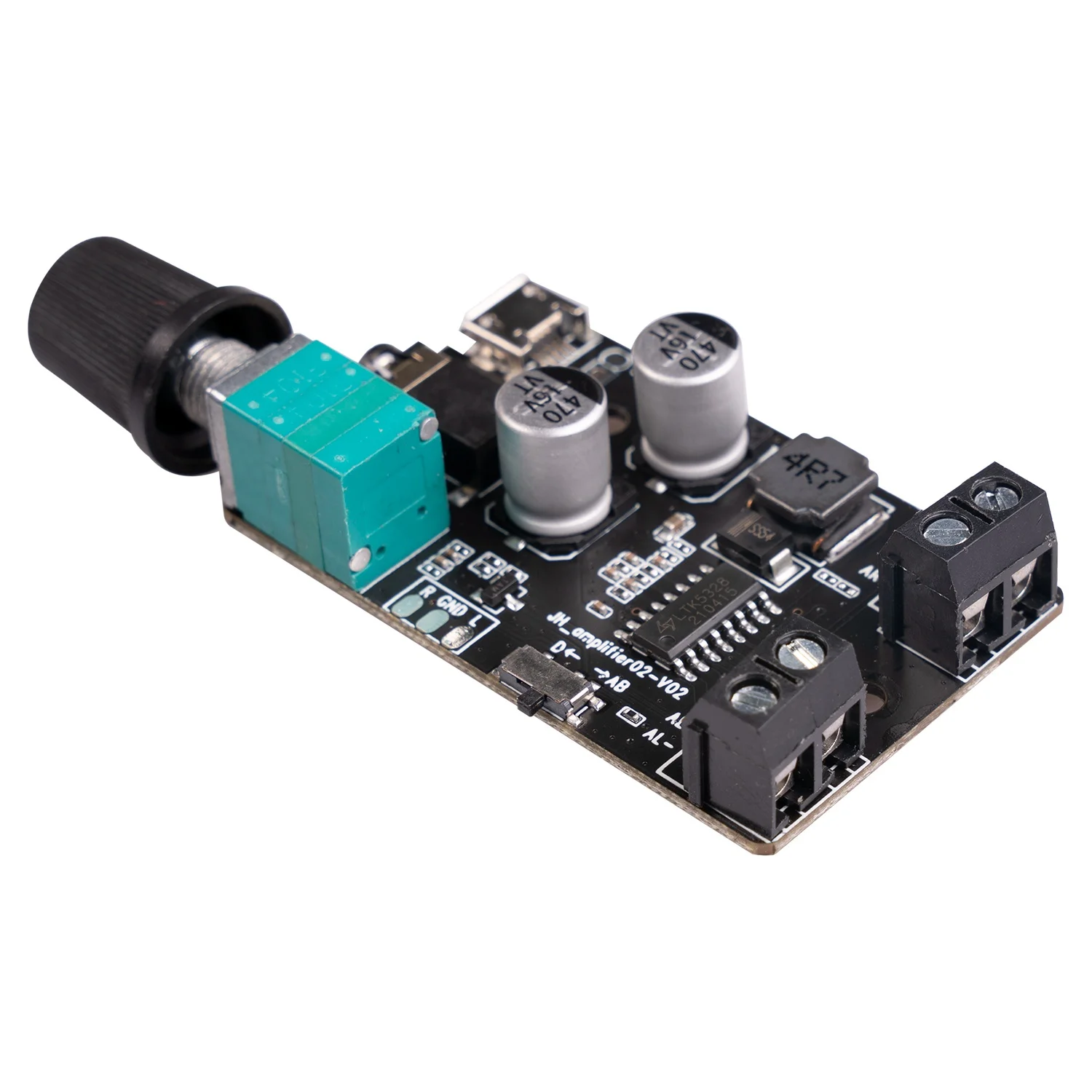 

5Wx2 Stereo Dual Channel Digital Amplifier Board Audio Amplifier Module DC5V Class D Amplifier with Volume Adjustment, B