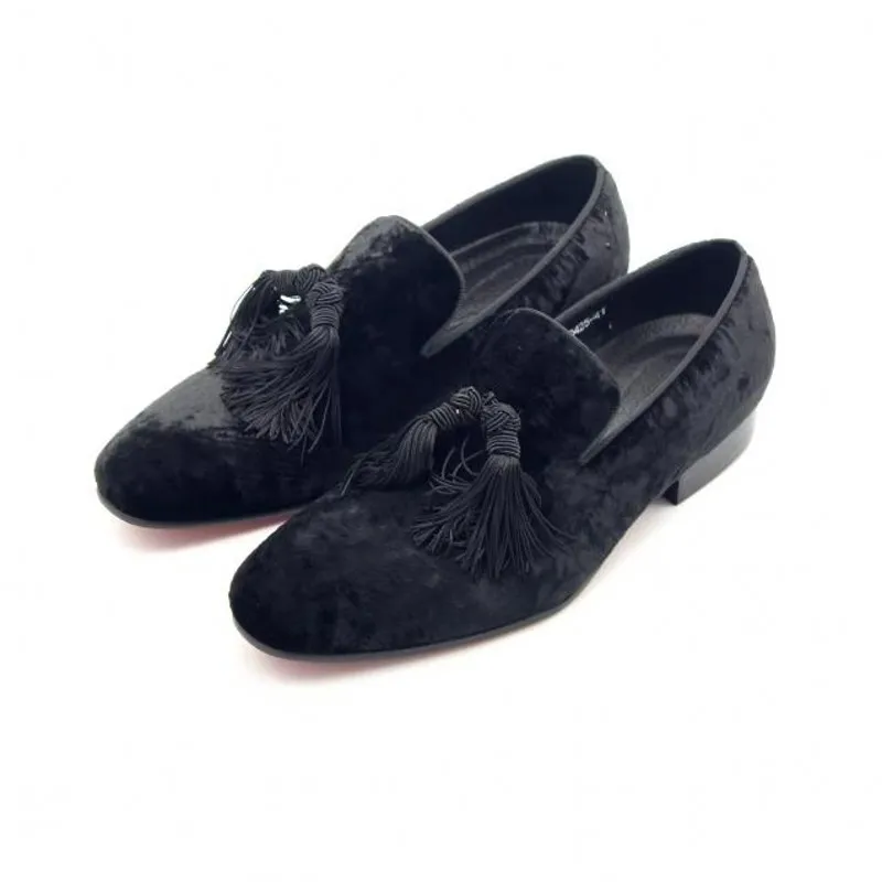 

Black Velvet Mens Loafers Shoes Flat heel Slip on Gentlemen Men Driving Boats Men's Casual Shoes