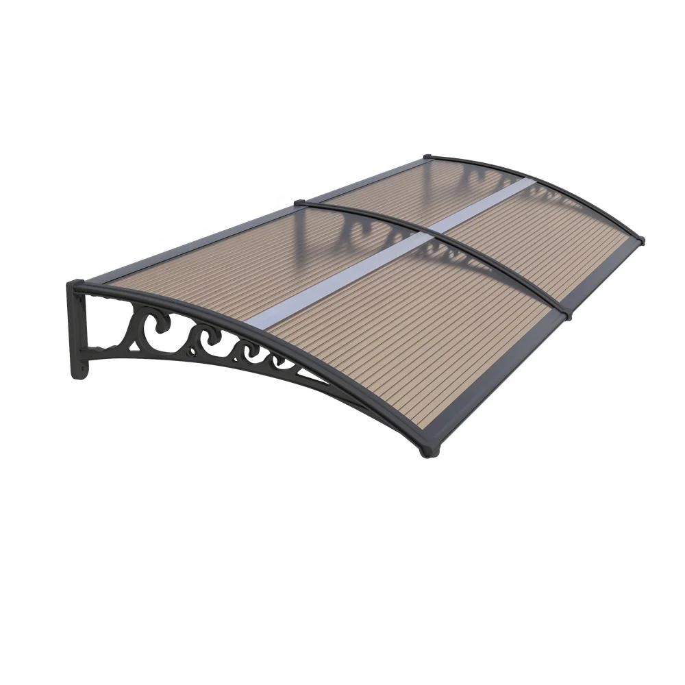 Hot Selling Canopy 190Cm X 100Cm Pc Brown Hollow Sheet Window Rain Protection Polycarbonate Awning