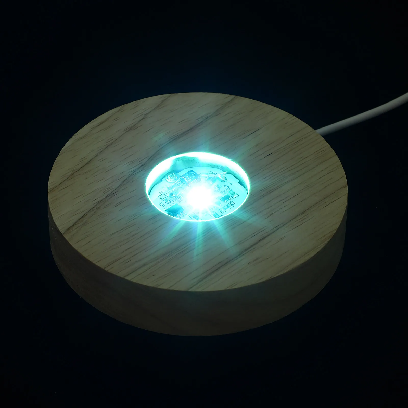 

Набор из 1 шт. деревянной подставки с LED-подсветкой для хрустальных шаров, премиум-класса, из натурального дерева, светящаяся подставка для демонстрации, для кафе, кухни, спальни