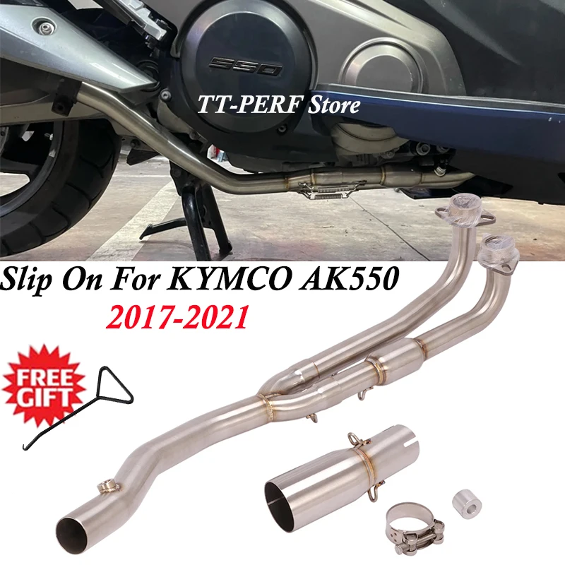 

Slip On For KYMCO AK550 550 2017 - 2021 Motorcycle Exhaust Escape Modified Connect Original Muffler Front Middle Link Pipe 51MM