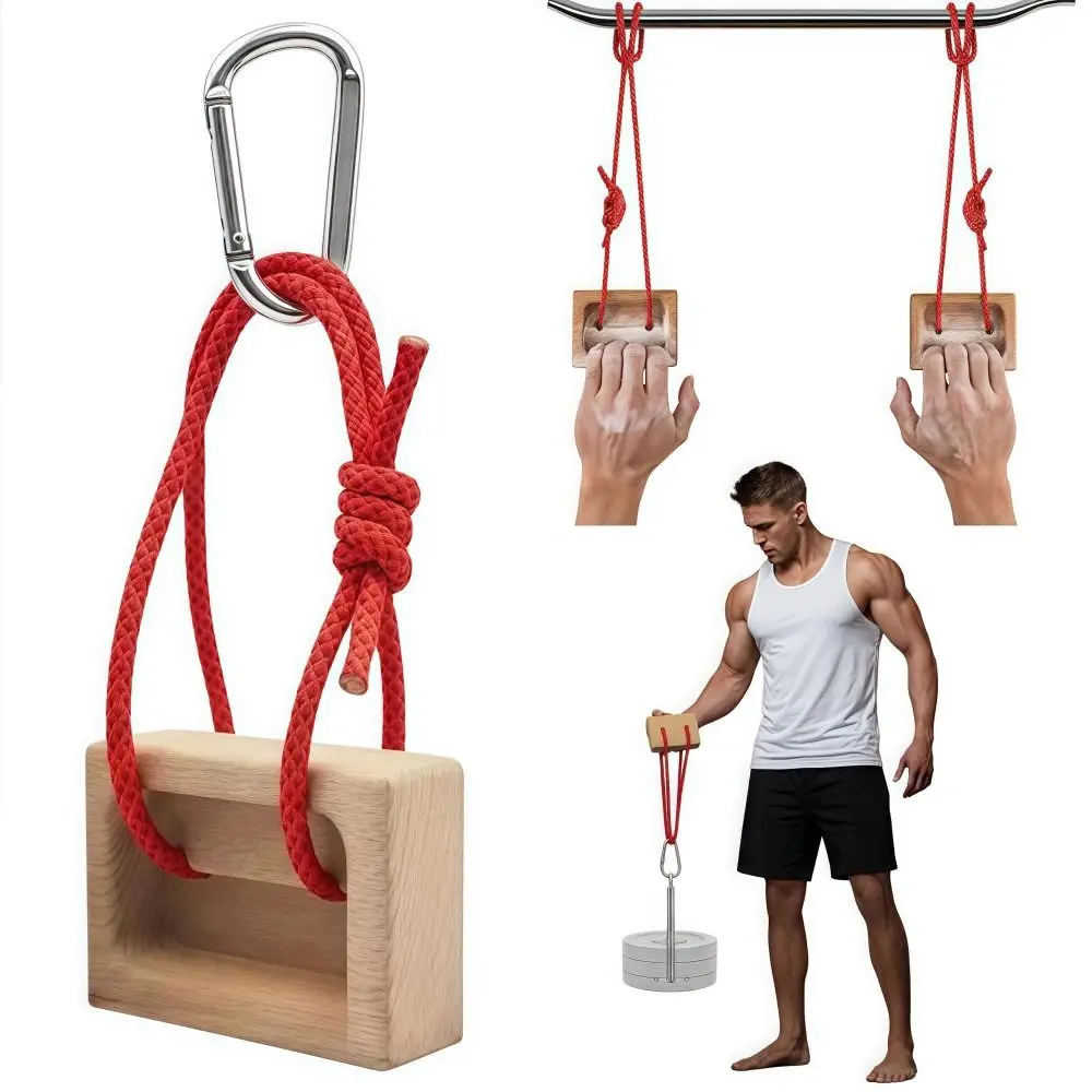 New Wooden Climbing Hangboard Dual Pocket Portable Grip Blocks Dual Depth Sturdy Finger Strength Trainer Power Forearm Training