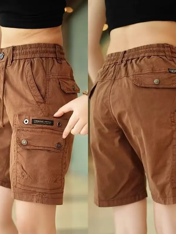 

Retro Men's Workwear Cotton orts Five-ket Casual Pants Youthful Summer Faion Antimicrobial Straight Leg Trousers