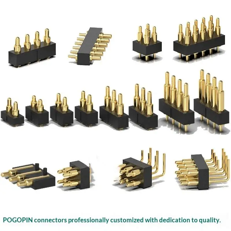 Side Mounted Spring Loaded Pogo Pin Connector 2PCS SMT 2/3/4/5 Pin 2.5mm Pitch for Medical Electronic Device Assembly