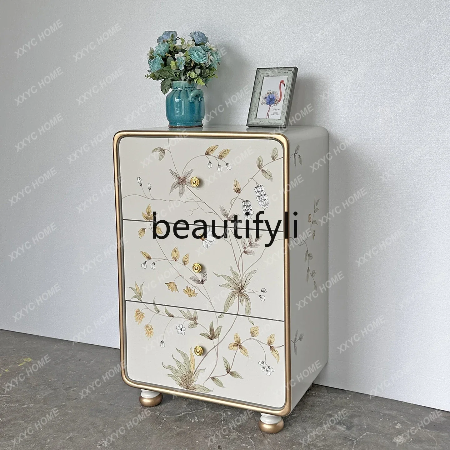 Three-Drawer Cabinet for Living Room, Foyer, Small Entryway, Light Luxury, Bedside, Storage, Drawer Cabinet