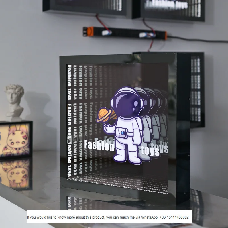 Abyss Mirror Light Box Customised Patterns Available Luminous logo Billboard Stainless Steel Frame