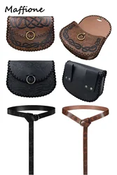 Medieval Renaissance Viking Pirate Cosplay Belt Waist Bag Brown Black Fanny Pack Costume Accessories Women Halloween Suit Props