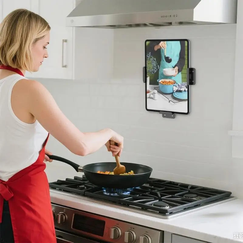 652F Universal Plastic Wall Mount For Tablets And Phones Up To 16Mm For Recipes Movie Work And Study
