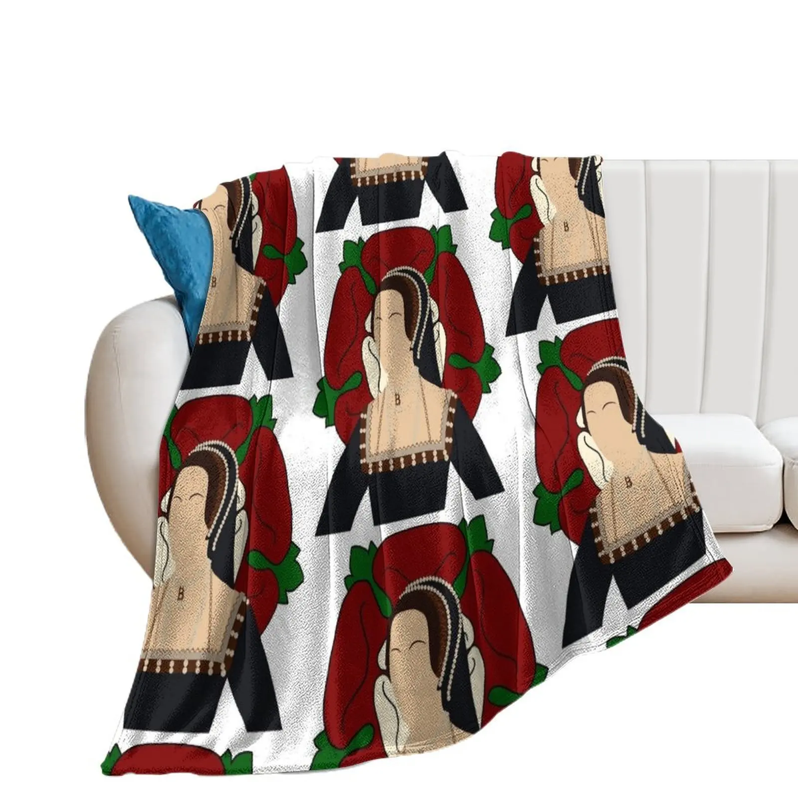 Anne Boleyn & Tudor Rose Throw Blanket Luxury Designer halloween Cute Blankets For Sofas Blankets