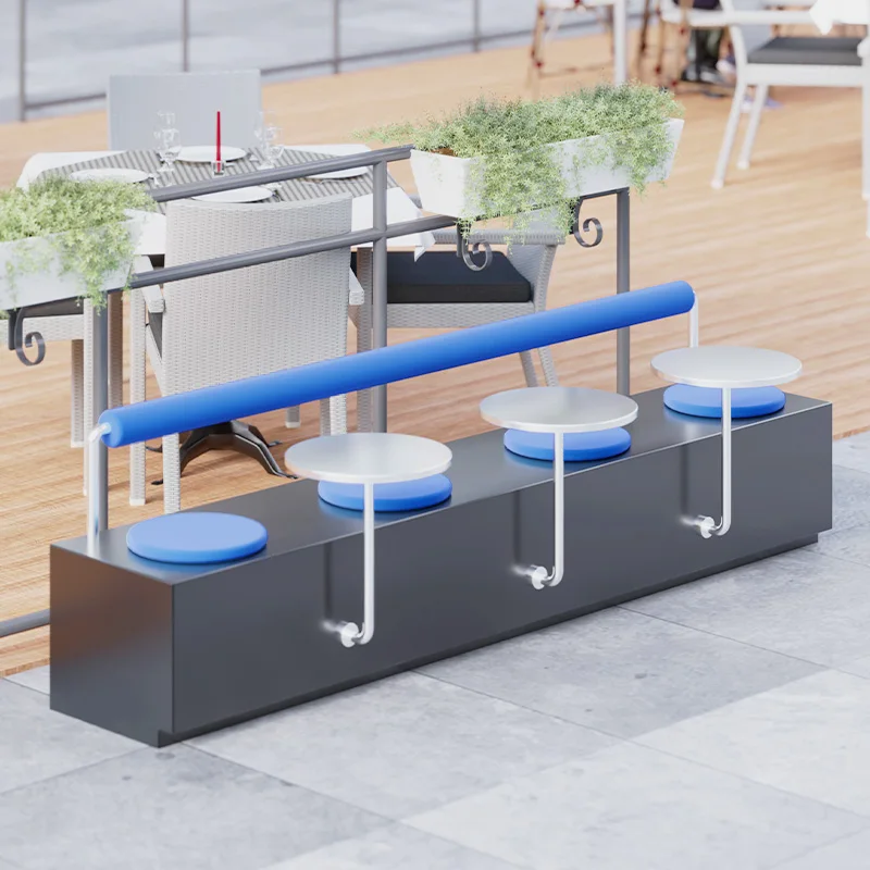 

Milk tea shop cafe casual waiting table and chair restaurant dessert shop backrest soft bag bench outdoor card seat
