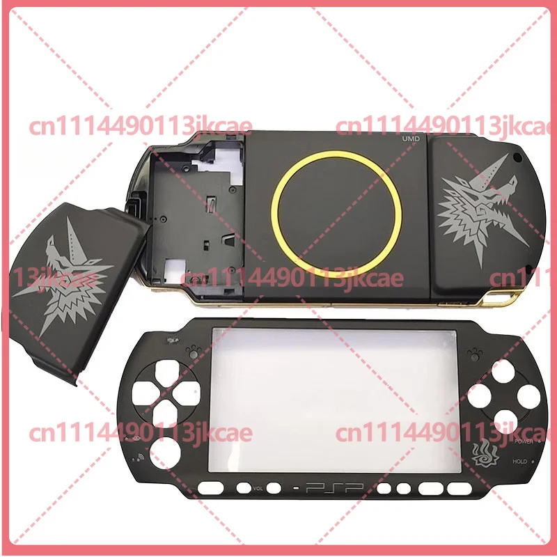 For Monster Hunter Themed Full Shell Kit For PSP 3000 Complete Repair Housing With Buttons Stickers Screws