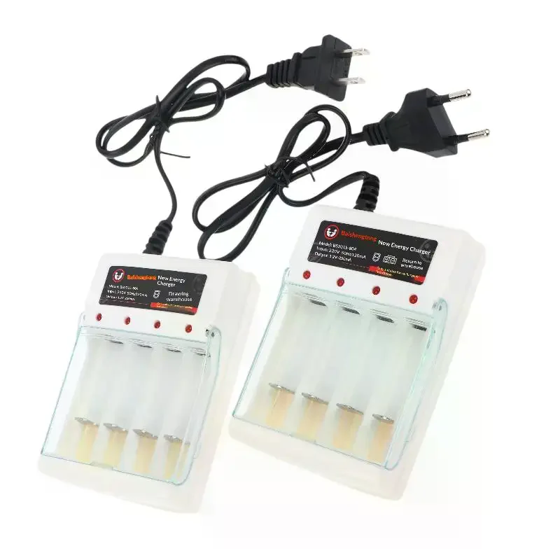 4 Slot Battery Charger 1.2V AA AAA Independent Charging EU US Plug Quick Practical Solution for Gadgets and Toys
