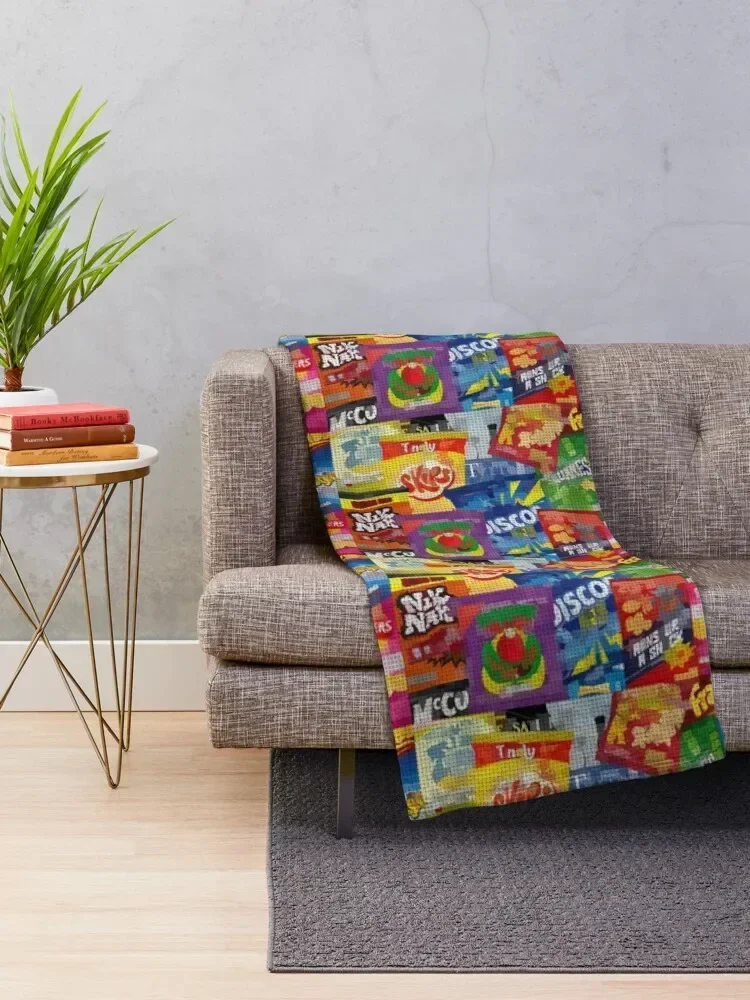 Crisp Packet Montage Throw Blanket funny gift Extra Large Throw Travel Kid'S Blankets