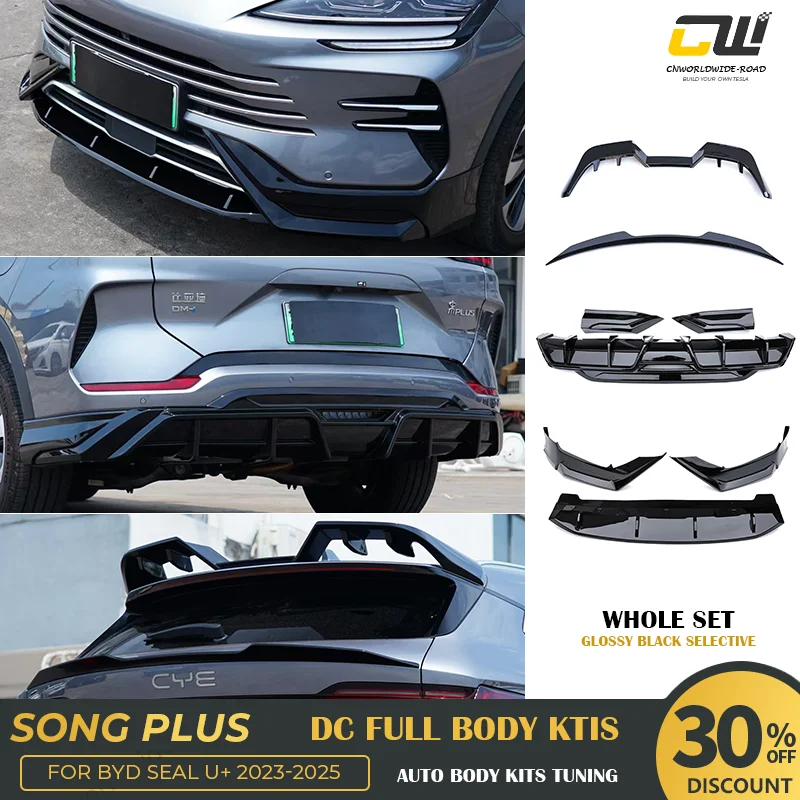 For BYD Song Plus & Seal U+ 2023-2025 Full Body Kits Glossy Black Front Bumper Lip Rear Diffuser BYD Auto Accessories