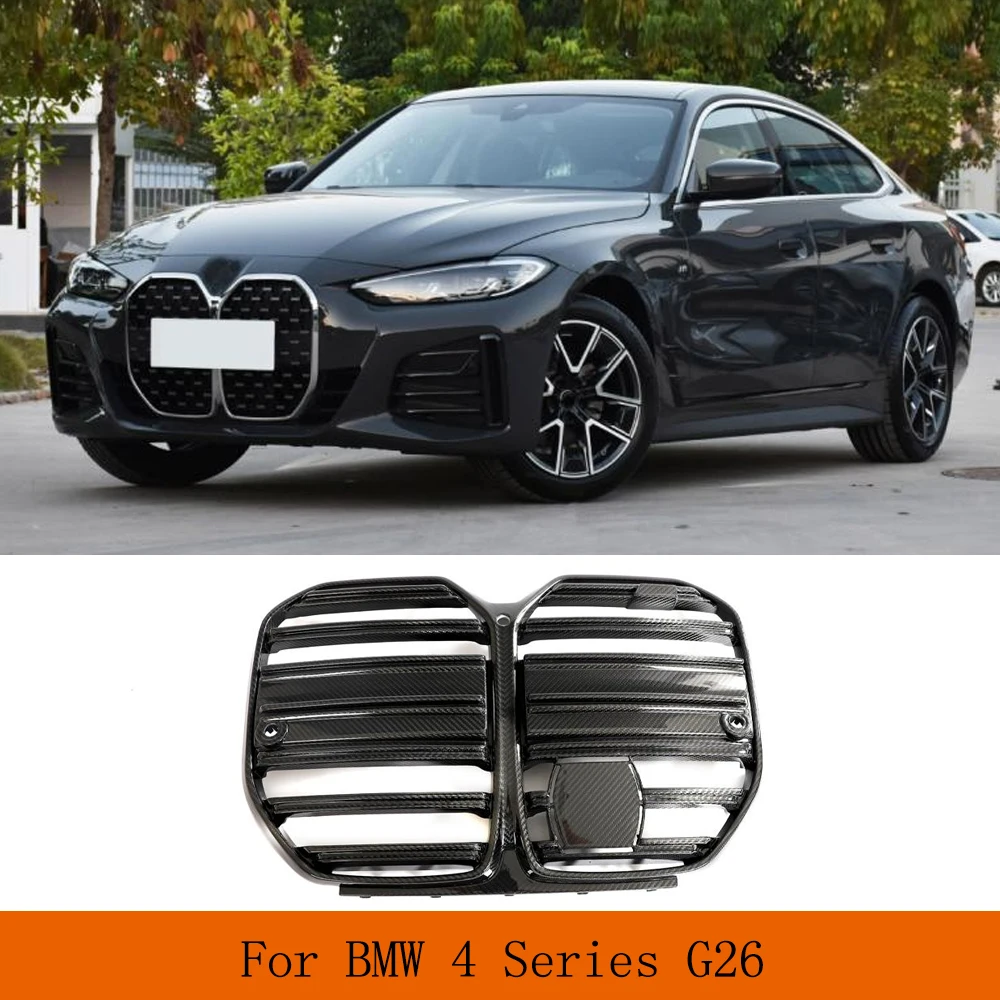 

Car Front Bumper Racing Grille Mesh With ACC Hole For BMW 4 Series G26 2021-2022 420i Gran Coupe 440i 430i DRY Carbon Fiber