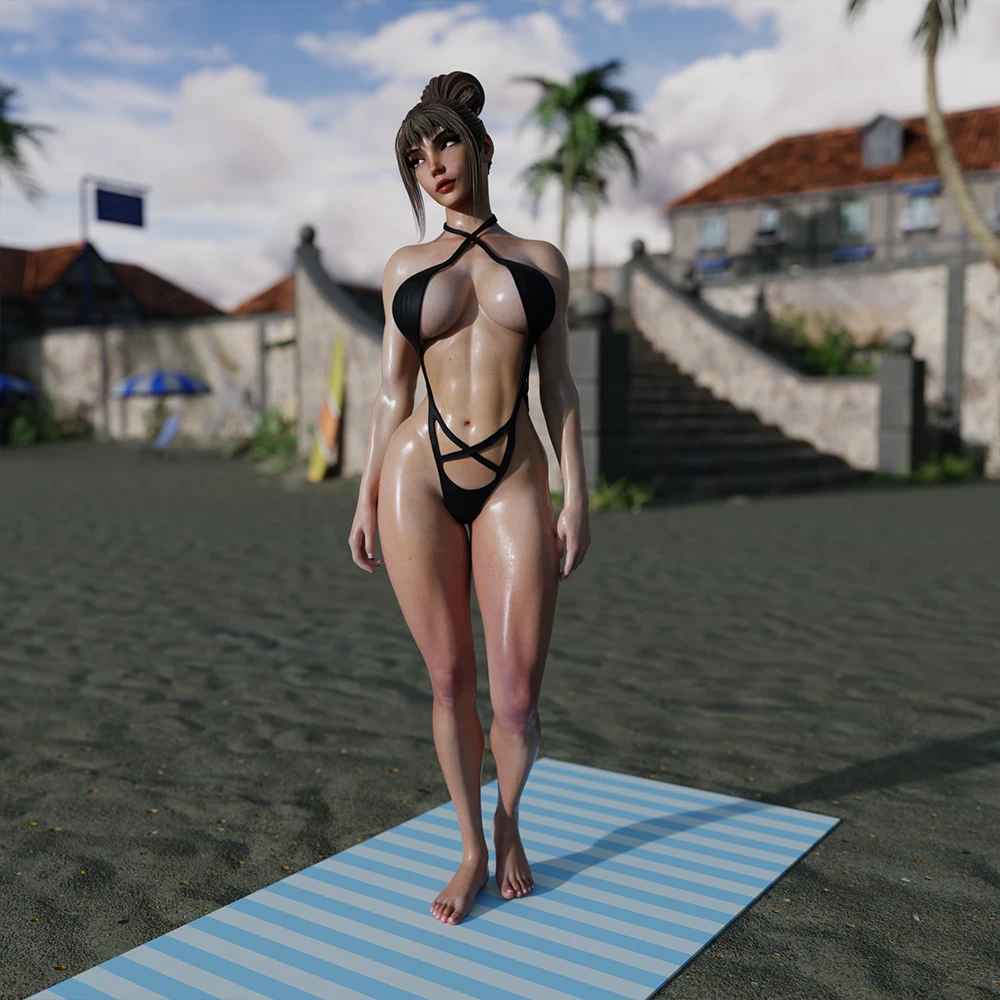 

1/24/18/16 1/24 Scale Beach Beautiful Girl Grey Resin 3D Printed Statue Unassembled Unpainted DIY Miniature Model Kit Toy Collec