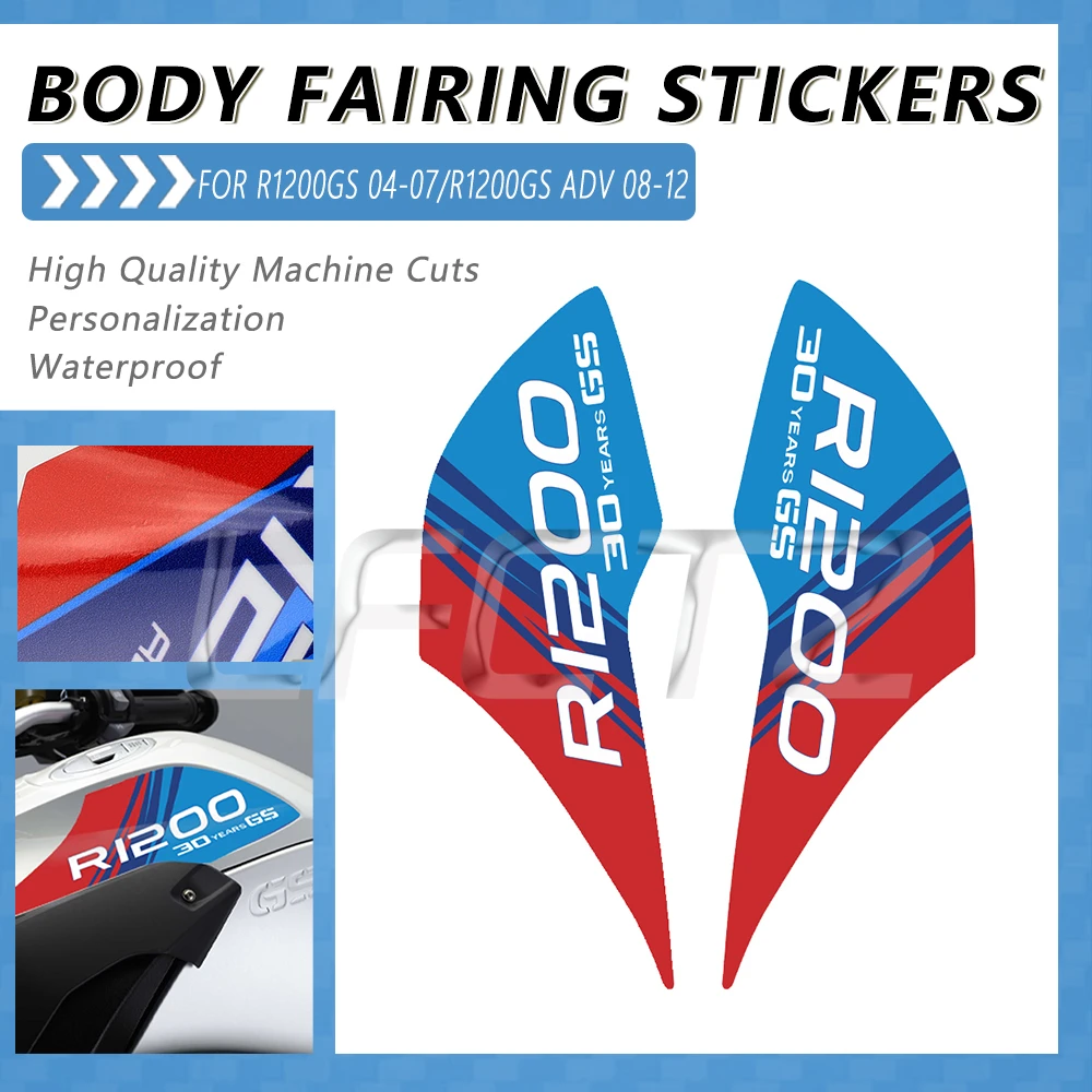Motorcycle Fuel Tank Pad Decoration Sticker Side Decals Fit for BMW R1200GS R 1200GS 2004-2007 R1200GS Adventure 2008-2012