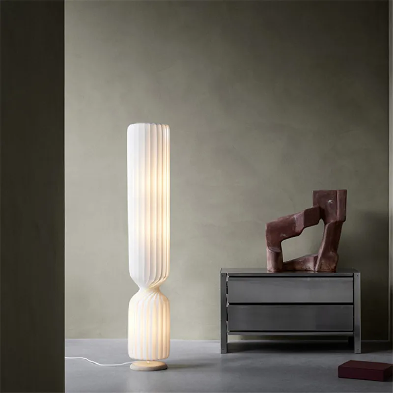 Nordic Pleated Floor Lamp Led Wabi Sabi White Fabric Floor Light For Living Room Bedroom Decor Corner
