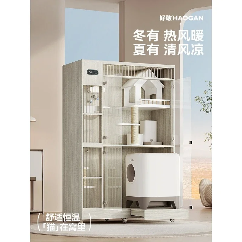 Thermostatic cat cabinet cat villa household indoor cage hairless cat winter warm