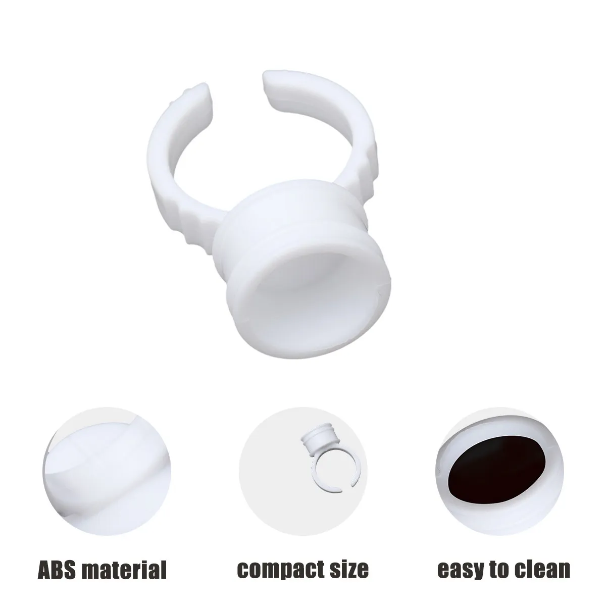 500Pcs Tattoo Ink Ring Cups Eyelash Makeup Tool Disposable Pigment Container Eyebrow Tattoo Holder Size M White Professional