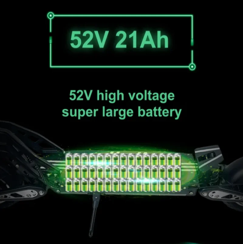 الدراجات البخارية الإلكترونية 3300 واط موتور 52V20.8AH بطارية امتصاص الصدمات سكوتر كهربائي على الطرق الوعرة 11 بوصة فراغ الإطارات طوي E-سكوتر