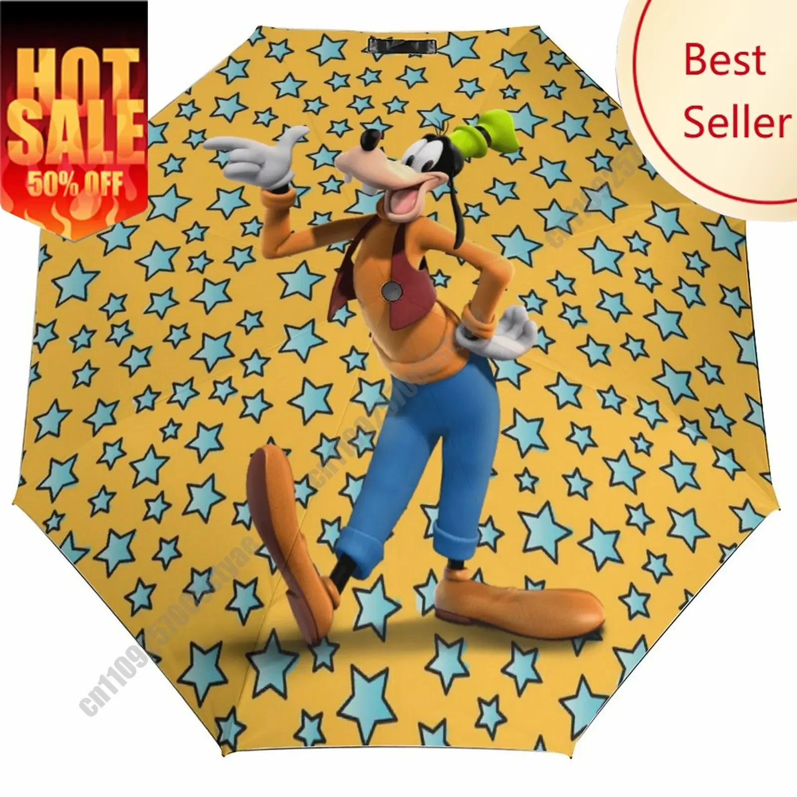 

Goofy Umbrella Disney Cartoon 3 Fold Auto Suitable Both Sunny Rainy Days Decoration Gifts Decor Custom Umbrella