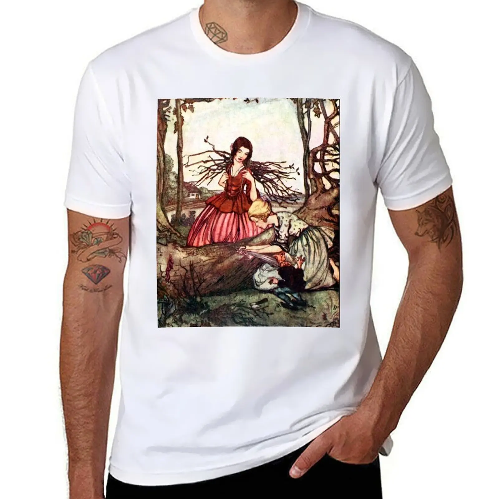 Snow White and Rose Red - Grimm Brothers - Rie Cramer T-Shirt clothes oversizeds affliction shirts men clothings