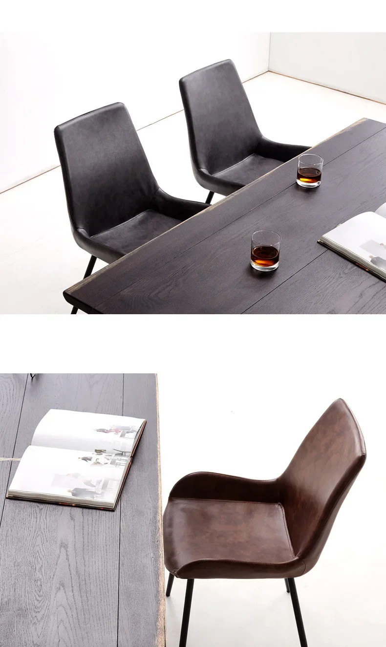 -Commercial Dinning Chairs Comfy PU Leather Dining Chair Metal Restaurant Hotel Chair