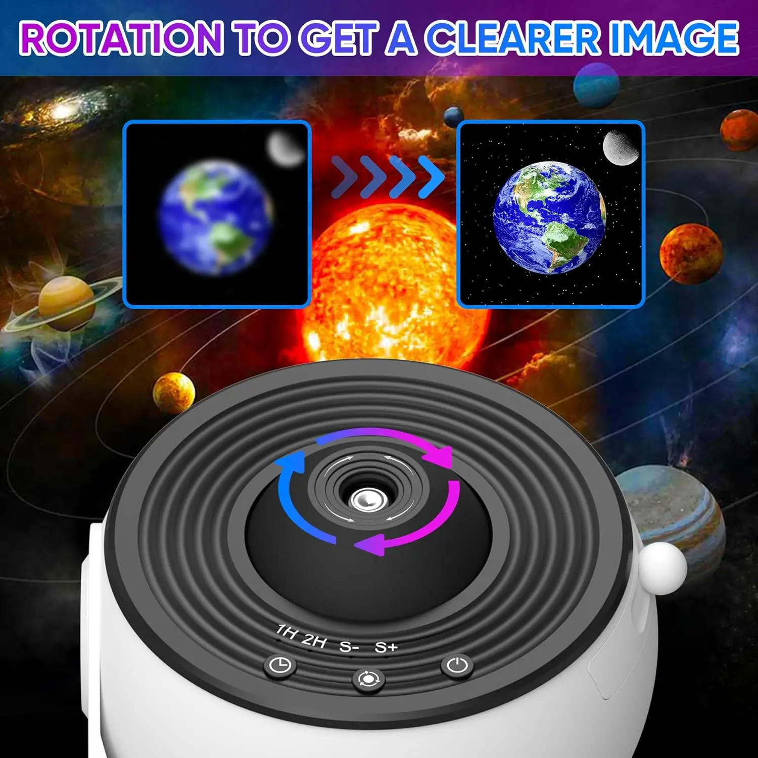 Star Projector,with Planetarium Galaxy Projector Night Light 360 °Rotation Sky Solar System for Kids Bedroom Party Decor Gift