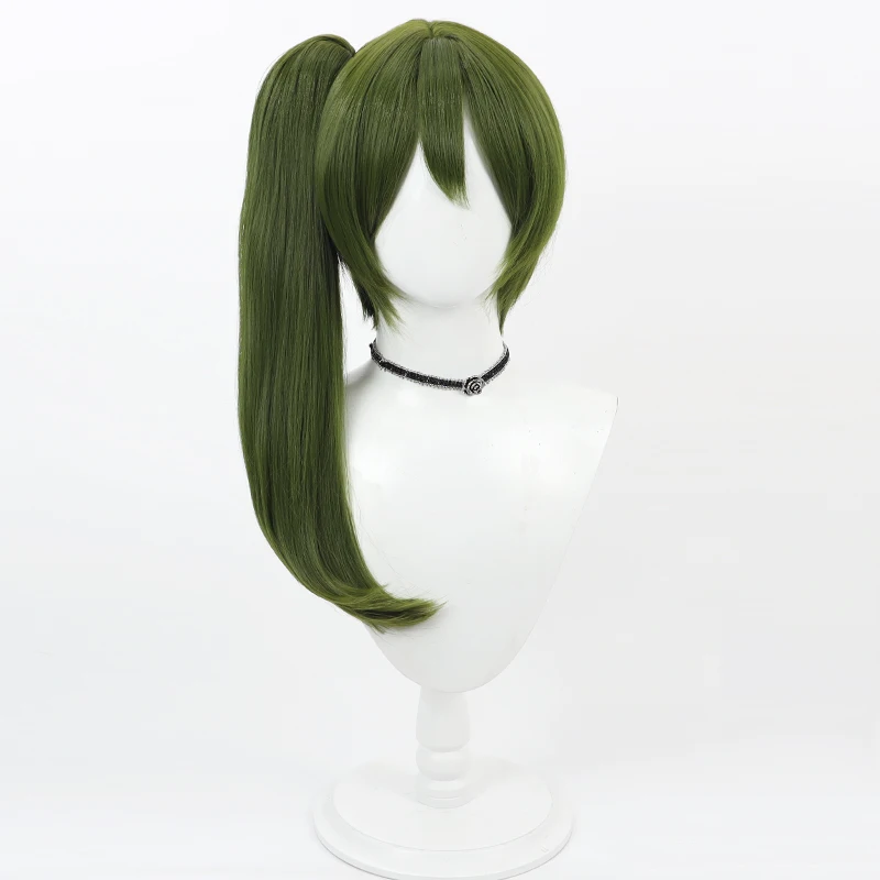 Ubel Yuuberu Cosplay Wig Sousou No Frieren Green Ponytail Synthetic Hair Heat Resistant Halloween Role Play Party + Wig Cap