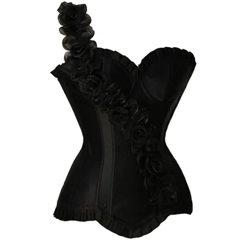 เบอร์เลสก์คอร์เซ็ตเสื้อรัดทรงโอเวอร์เบลล์และเสื้อรัดทรงสตรีแบบผูกเชือกเสื้อรัดทรงชุดรัดรูปเซ็กซี่ Tali bahu เดียว