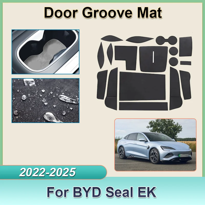 

For BYD Seal EK 2022 2023 2024 2025 Door Groove Mat Leather Anti-slip And Waterproof Water Cup Storage Pad Decoration Accessorie
