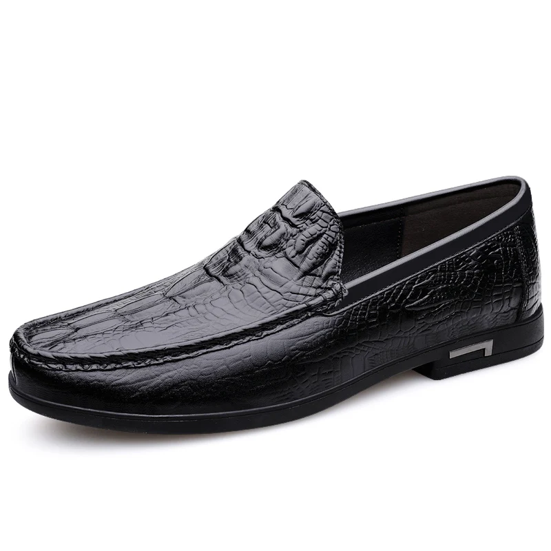 Genuine Leather Men Loafers Slip On Casual Footwear For Man Moccasins Plus Size Winter Shoes With Fur