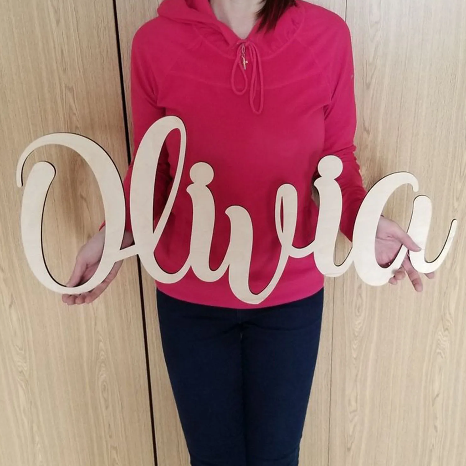 1pc Personalized Wooden Name Sign,Customized Surname,Name Tag,Multi Color Select,Wall Decor,