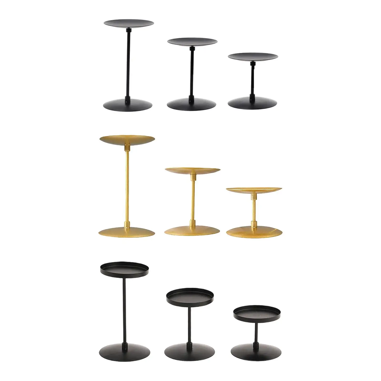3x Pillar Candle Holders Candlestick Holder Table Decor Elegant Candle Stand for Wedding Shelf Mantle Anniversary Dining Room