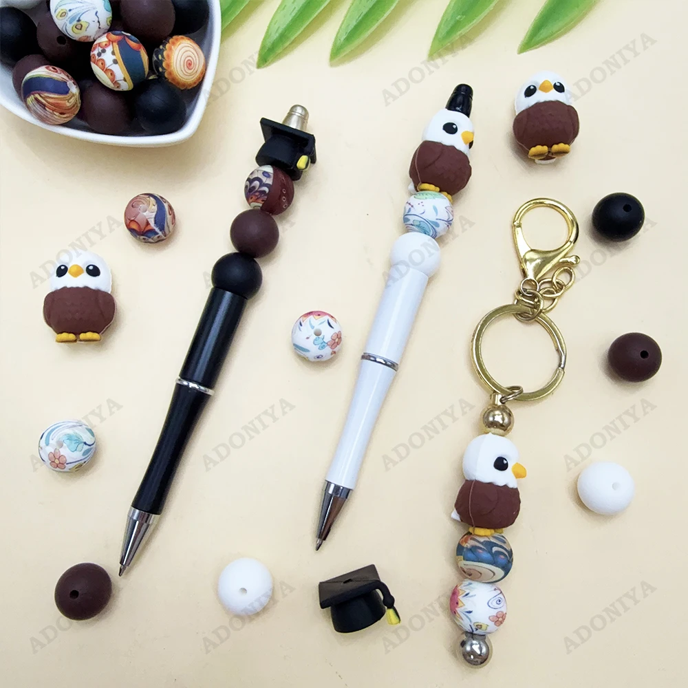32/44-teiliges Eulen-Silikonperlen-Set zum Selbermachen von Perlenketten, Armbändern, Dekorationen, Stiften, Schmuckanhängern usw. Feiertags-Geburtstagsgeschenk – Detail 3