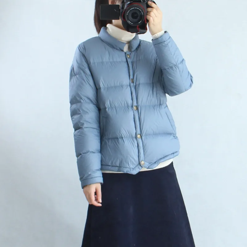 

Autumn Winter Short Outwear for Female Fashion Women White Duck Down Jacket Baseball Coat Casual