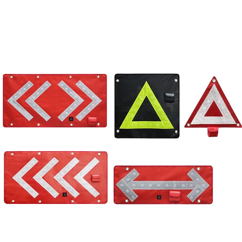 LED Folding Warning Arrow Directional Sign Vsible Reflective Magnetic Attraction Road Construction Emergency Repair Response