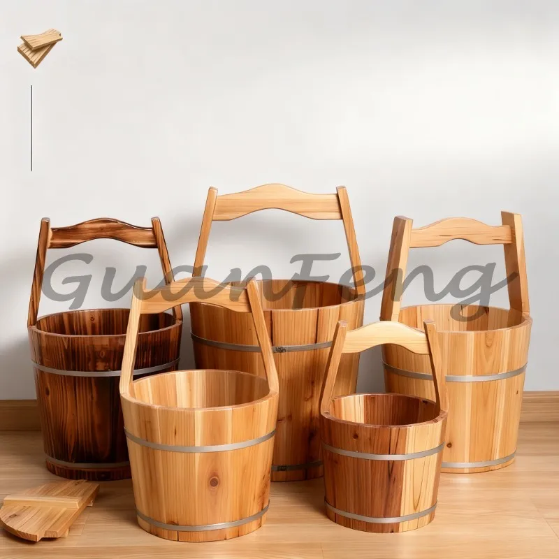 Handmade natural wooden foot bath tub and portable herbal sauna foot bath bathtub for home spa relaxation - view 2