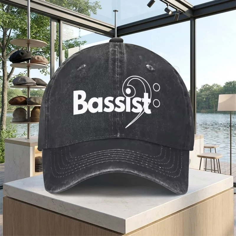 Unisex Bassist Bass Clef Music Logo Baseball Cap, Running Cap, Hat, Suitable for Golf, Driving, Fishing, Outdoor Sports