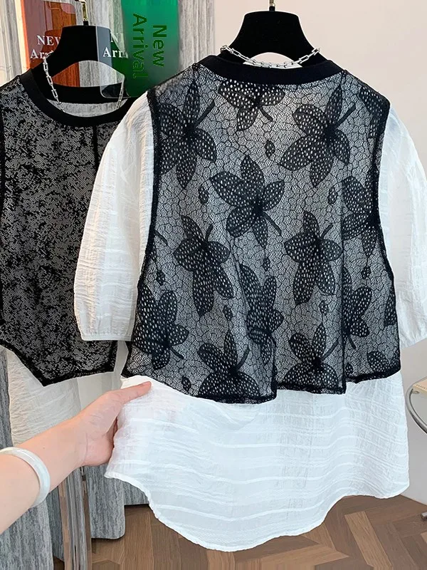 Unieke zomer dames irt los ontwerp sensation bla lace ort Sve nep tweedelige top faionable en slip